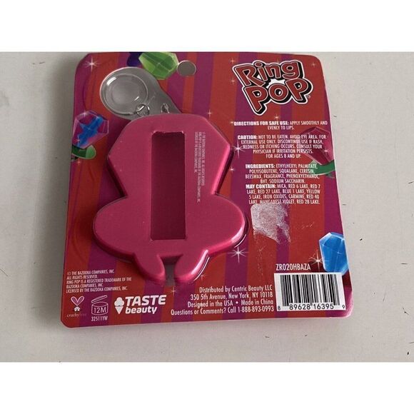 Taste Beauty Ring Pop Strawberry Flavored Lip Balm & Keychain NEW - Picture 6 of 9